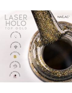 Top hybrydowy Laser Holo Top Gold 10ml NaiLac 2