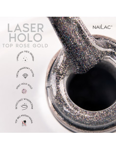 Top hybrydowy Laser Holo Top Rose Gold 10 NaiLac 2