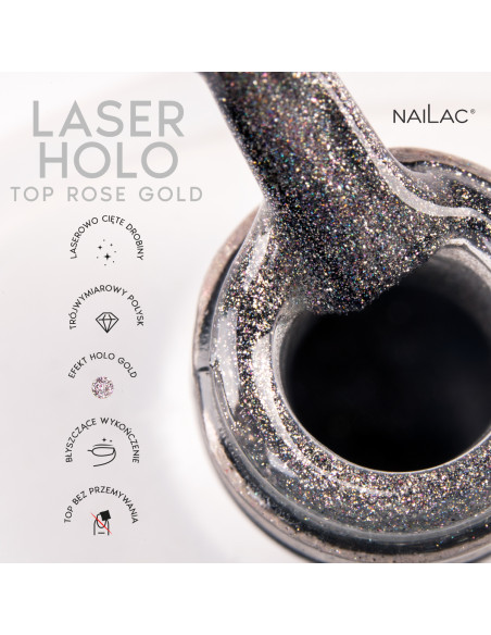 Top hybrydowy Laser Holo Top Rose Gold 10 NaiLac