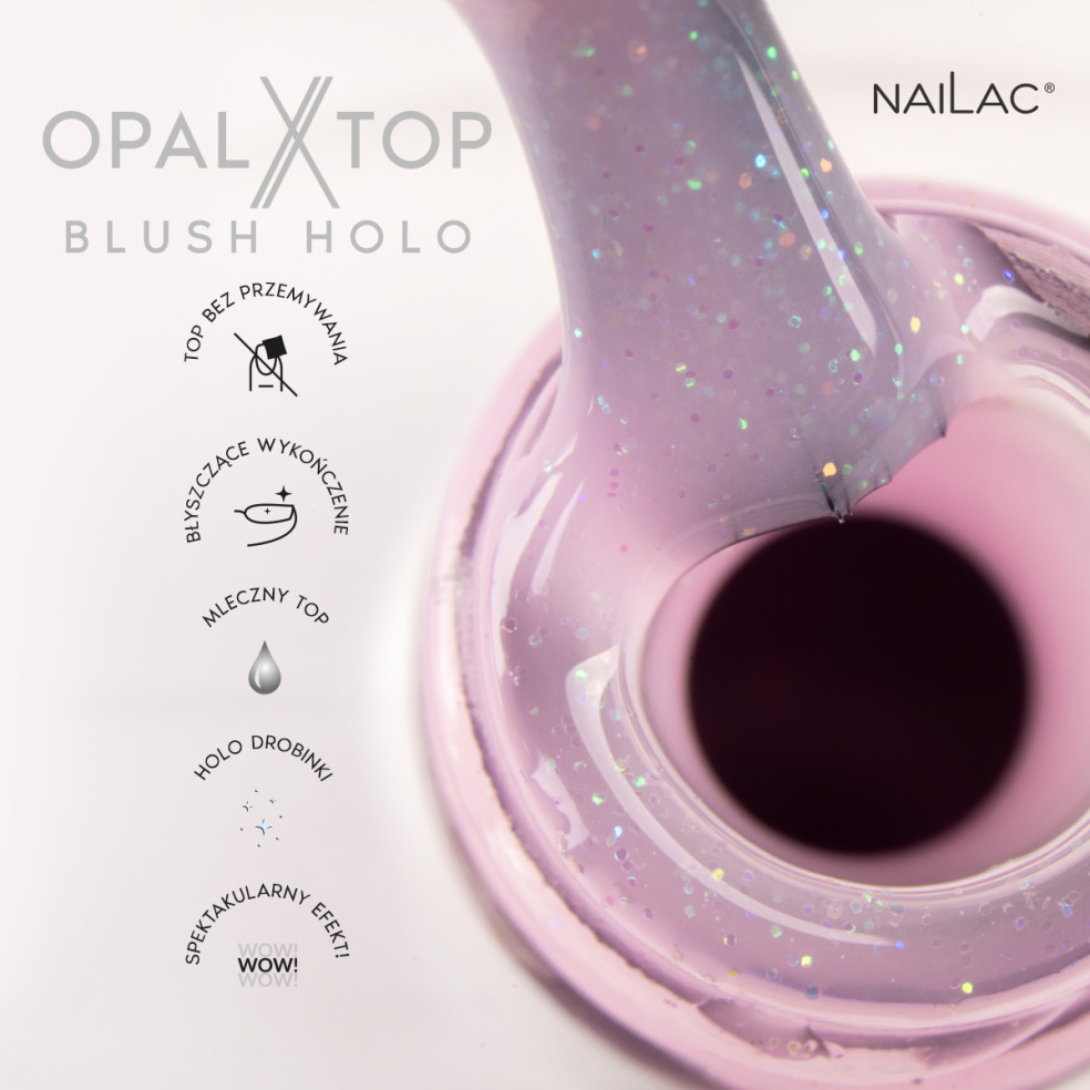 Hybrid top coat OpalX Top Blush Holo...
