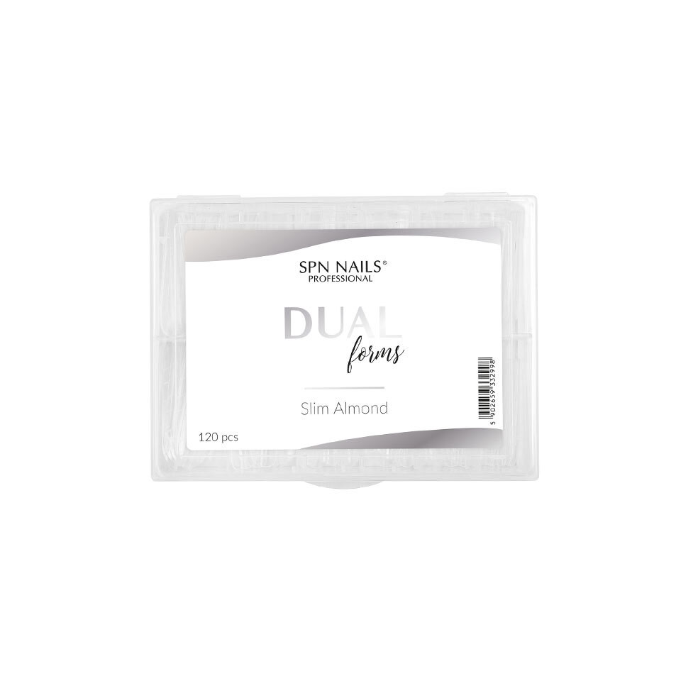 Dual Formy Slim Almond SPN Nails - górne formy do żelu i akrylożelu - kształt migdał 120 szt