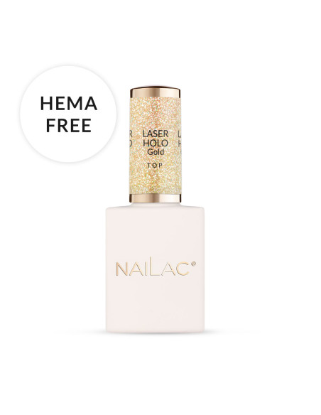 Hybrid top coat Laser Holo Top Gold NaiLac 10ml