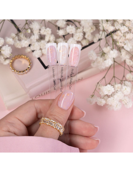 Żel budujący z drobinkami holograficznej folii MilkShake Goldie Gel 15g