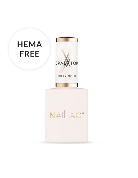 Hybrid top coat OpalX Top Milky Gold NaiLac 10ml