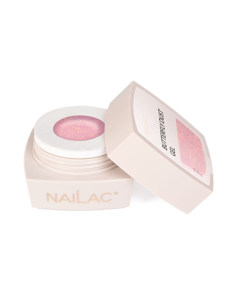 Otwarty słoiczek żelu NaiLac Flash Butterfly Dust NaiLac 15g