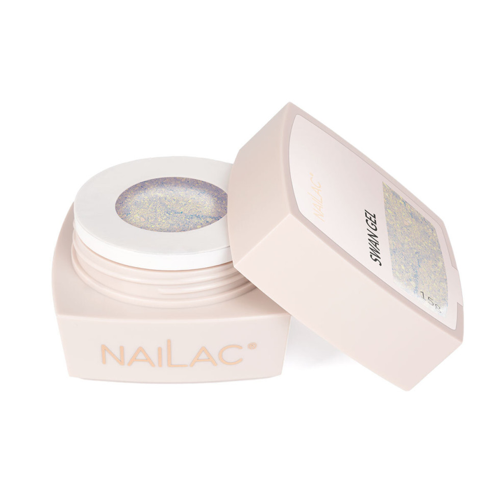 Otwarty słoiczek żelu NaiLac Flash Swan Gel NaiLac 15g