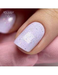 Opalizujący top hybrydowy Glow Top Glammies 10 ml SPN Nails z drobinkami - top No Wipe, HEMA Free 2