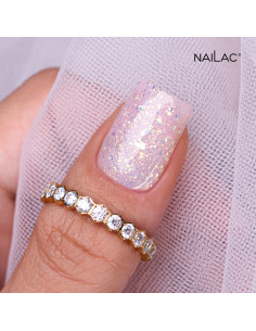 Żel NaiLac z efektem Flash w słoiczku - formuła hema-free z opalizującymi flakes  FairyTale Gel NaiLac 15g 2