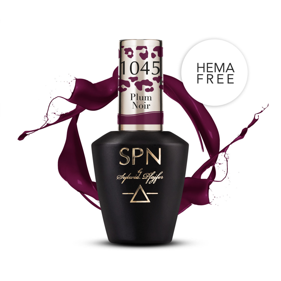 Lakier hybrydowy fioletowy 1045 Plum Noir UV LaQ 8ml SPN Nails  HEMA FREE