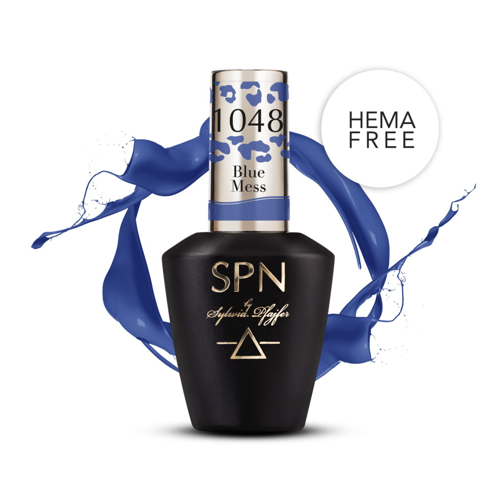 Lakier hybrydowy niebieski 1048 Blue Mess UV LaQ 8ml SPN Nails HEMA FREE