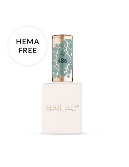 #486 Lakier hybrydowy NaiLac 7ml w odcieniu zgaszonej zieleni