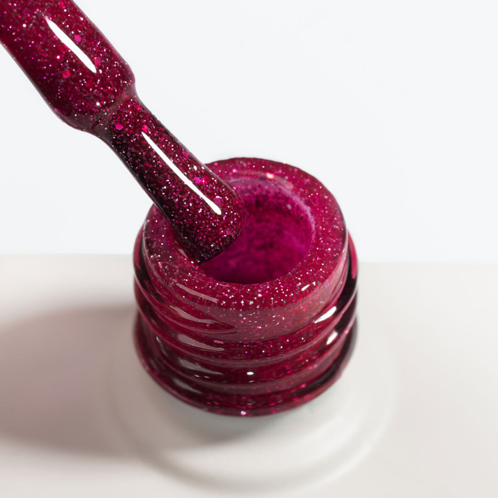 Hybrid nail polish glitter raspberry...