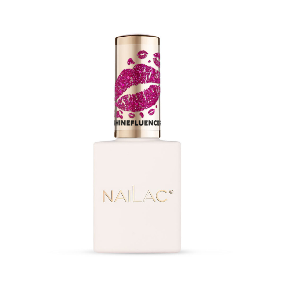 Hybrid nail polish glitter pink flash...