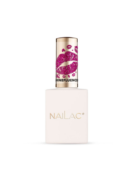 Hybrid nail polish glitter pink flash effect - Shinefluencer NaiLac 7ml