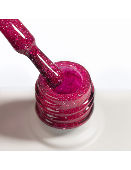 Hybrid nail polish glitter pink flash effect - Shinefluencer NaiLac 7ml