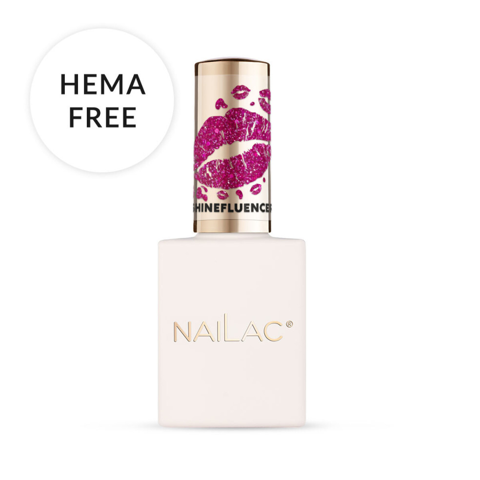 Hybrid nail polish glitter pink flash...
