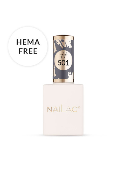 Butelka z lakierem hybrydowym w kolorze ciemnym szarym #501 NaiLac 7ml