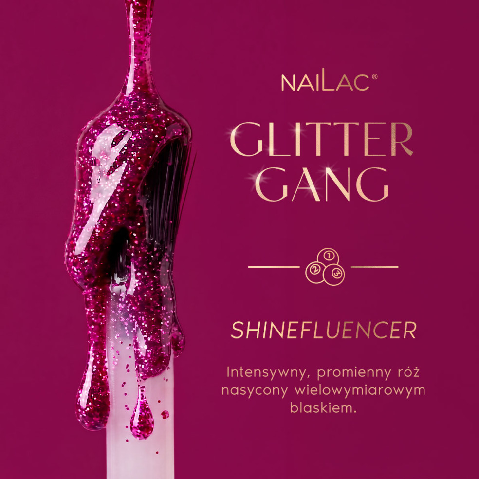 Hybrid nail polish glitter pink flash...