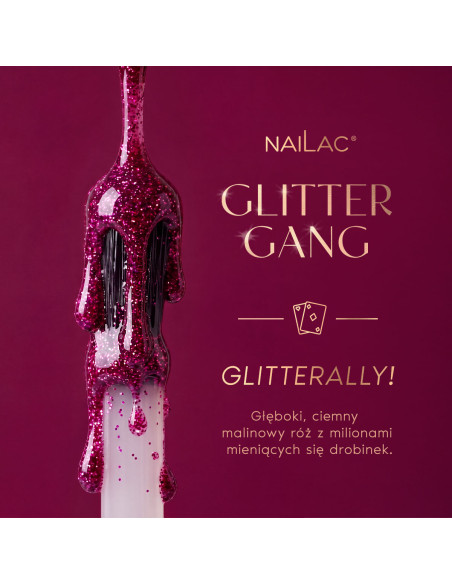 Zestaw lakierów hybrydowych Glitter Gang NaiLac - efekt flash