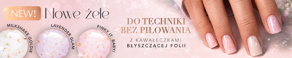 Żele budujące z kawałeczkami ciętej folii